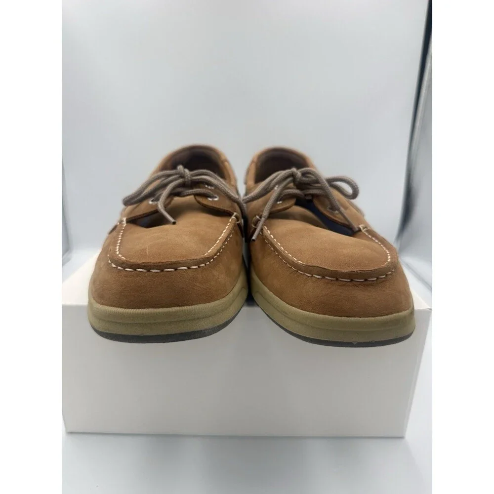 Sperry Top-Sider Intrepid Boat Shoes Tan Leather Men's Size 11.5 2-Eye Lace Up